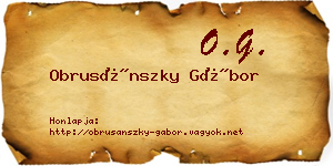 Obrusánszky Gábor névjegykártya