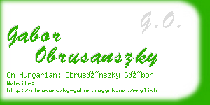 gabor obrusanszky business card